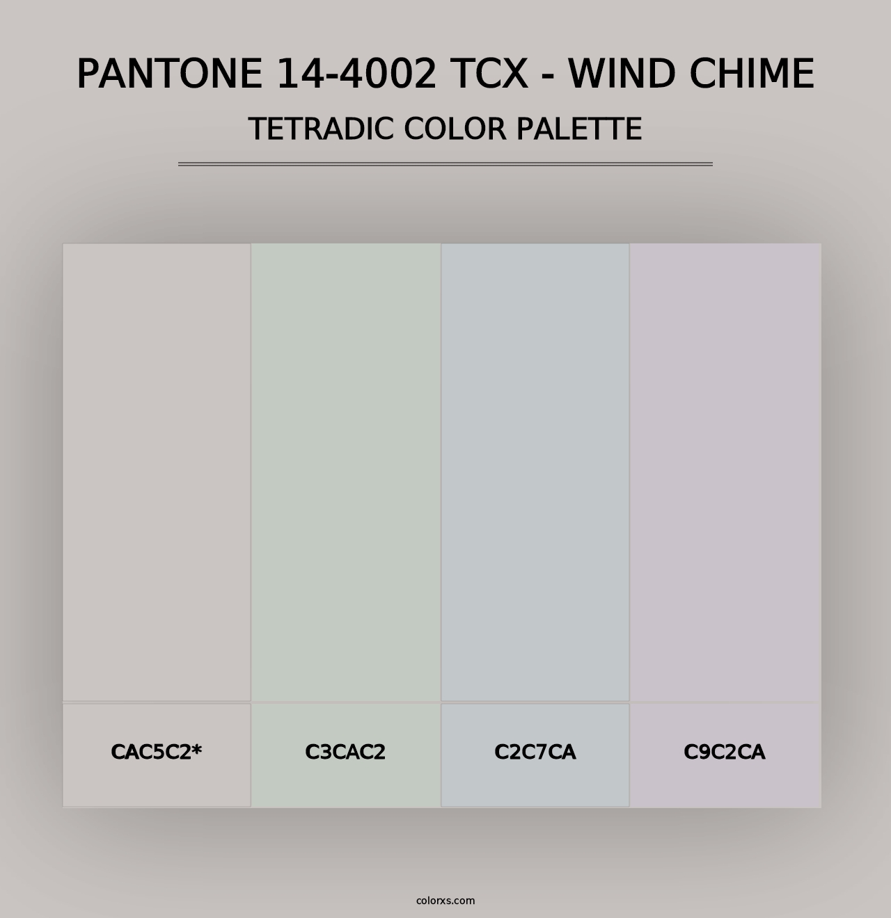 PANTONE 14-4002 TCX - Wind Chime - Tetradic Color Palette