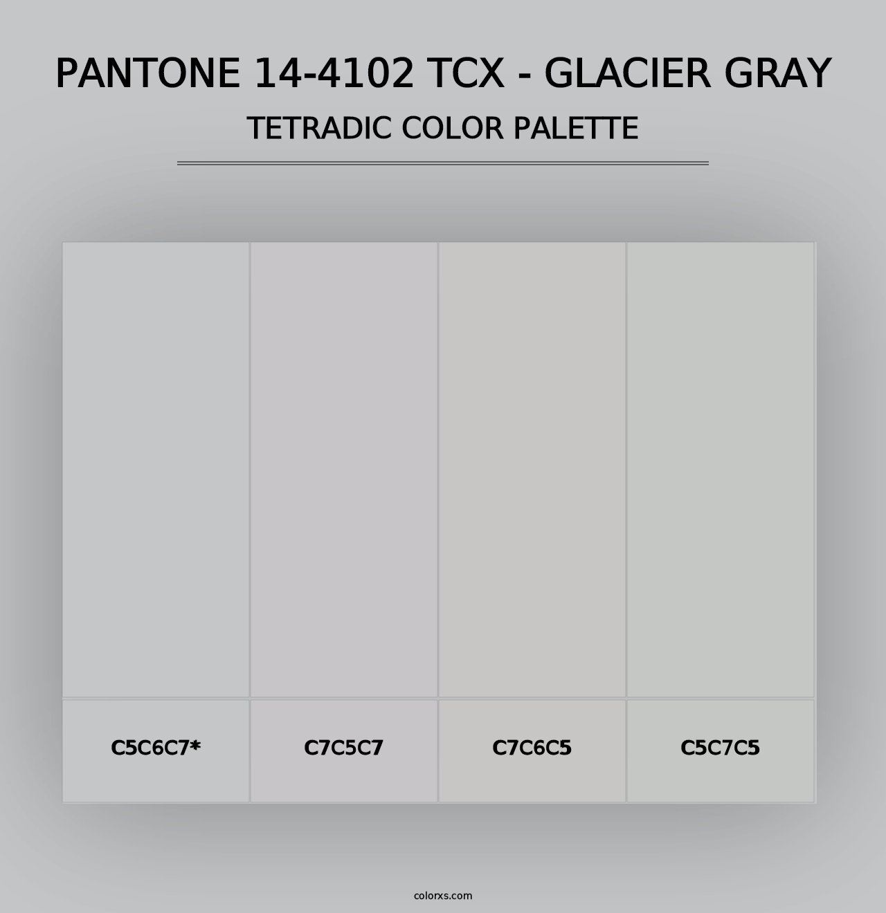 PANTONE 14-4102 TCX - Glacier Gray - Tetradic Color Palette