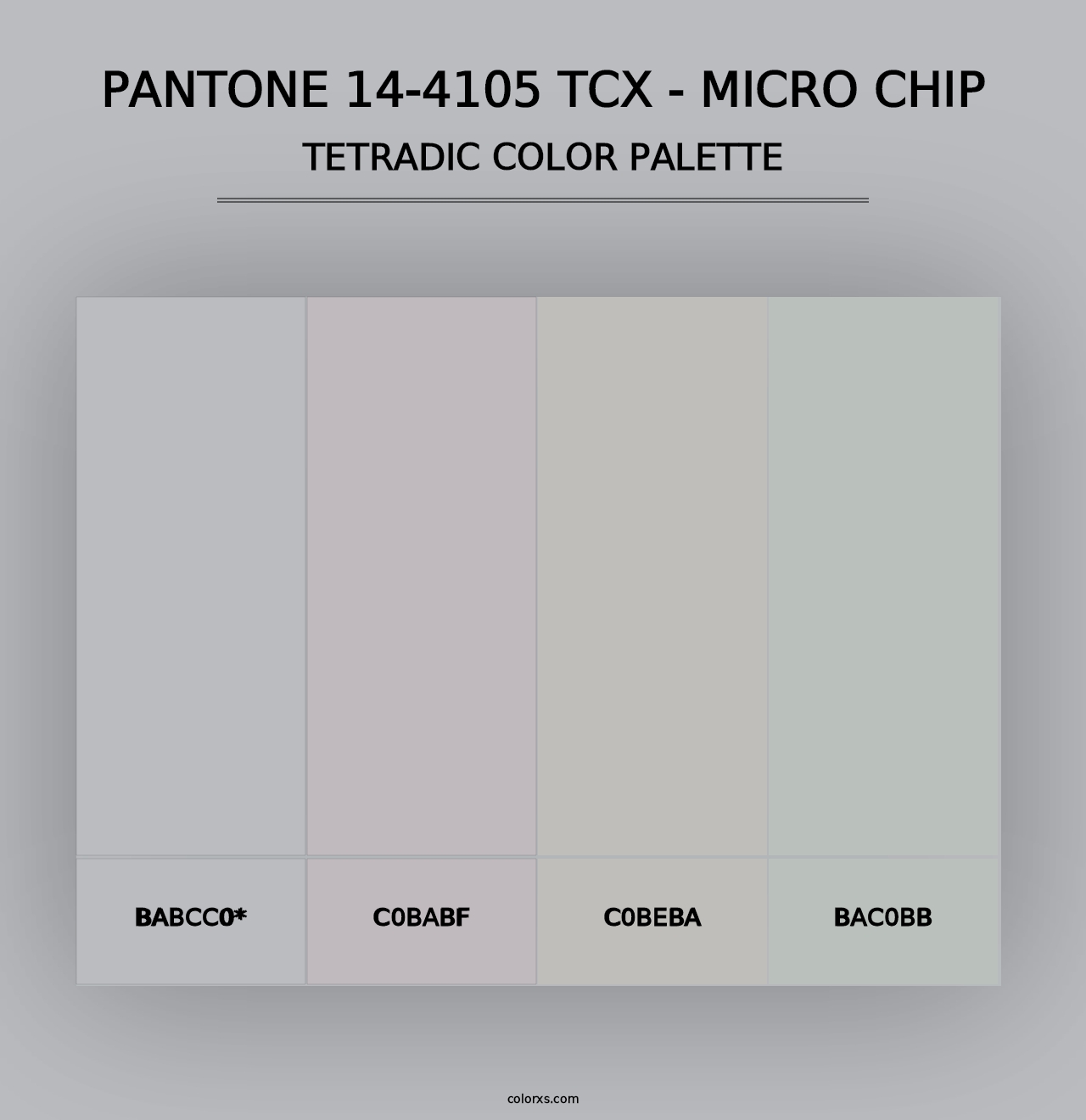 PANTONE 14-4105 TCX - Micro Chip - Tetradic Color Palette