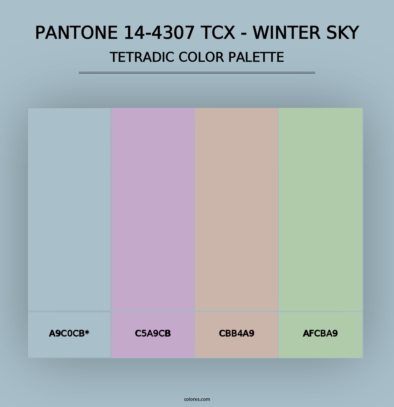 PANTONE 14-4307 TCX - Winter Sky - Tetradic Color Palette