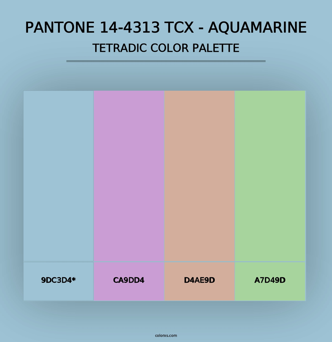 PANTONE 14-4313 TCX - Aquamarine - Tetradic Color Palette