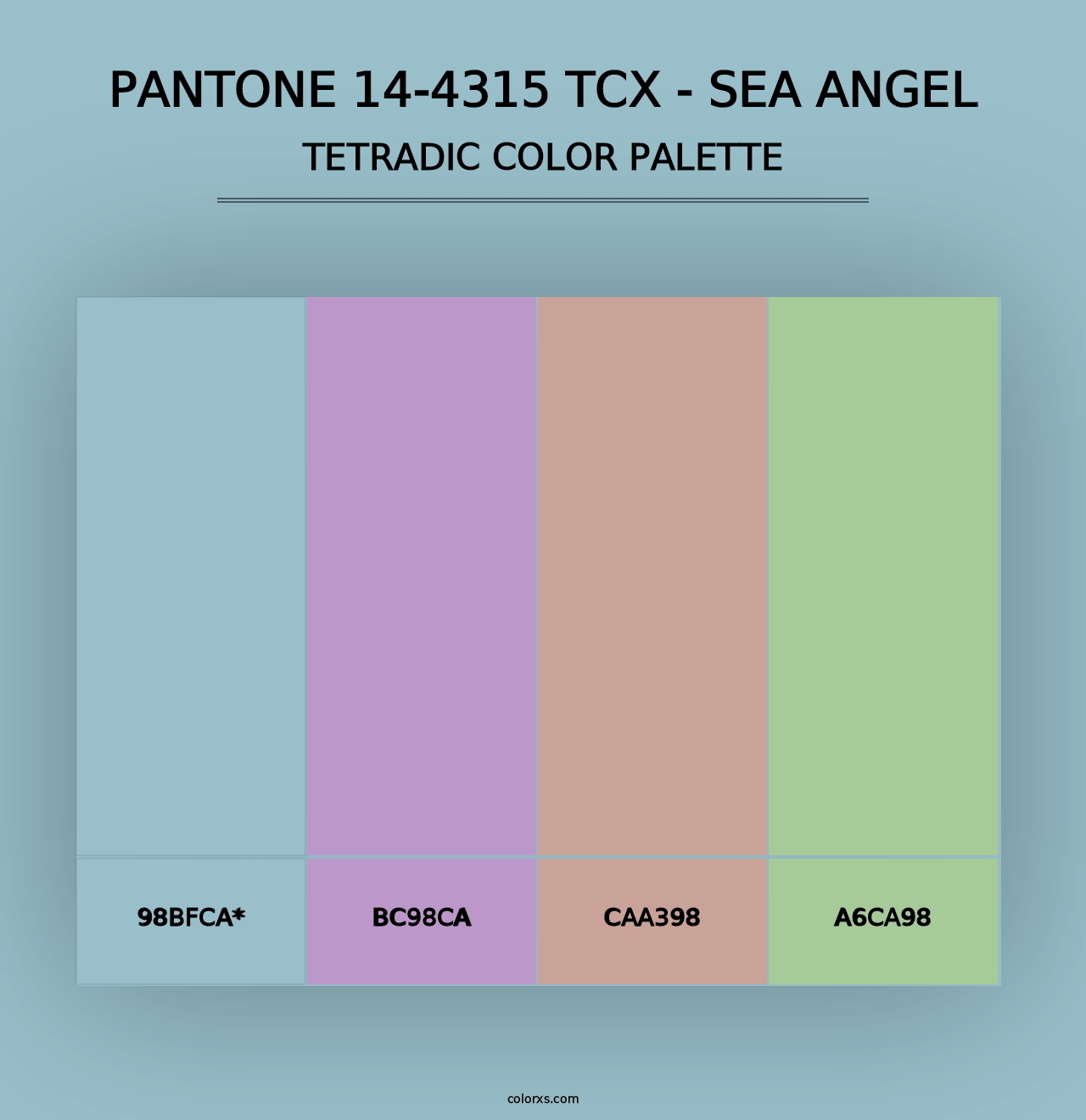 PANTONE 14-4315 TCX - Sea Angel - Tetradic Color Palette