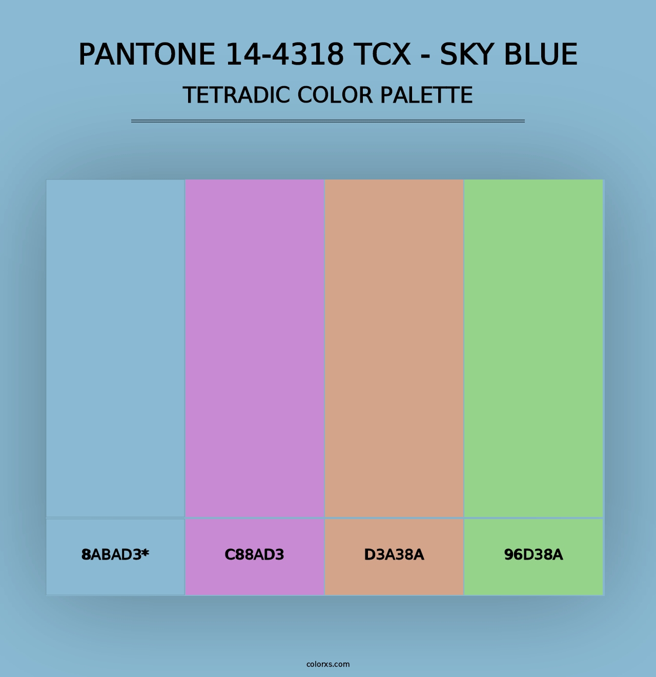 PANTONE 14-4318 TCX - Sky Blue - Tetradic Color Palette