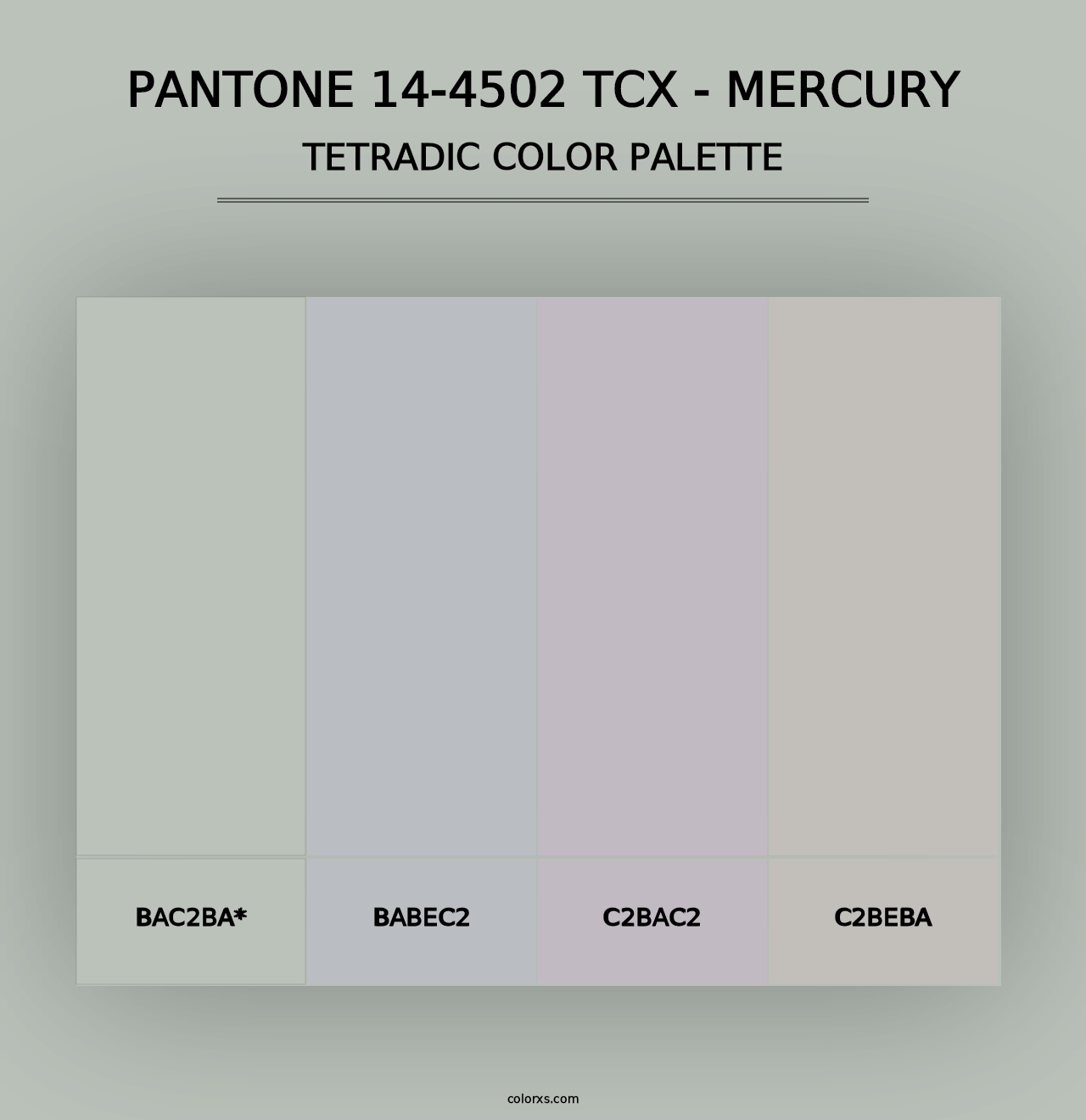 PANTONE 14-4502 TCX - Mercury - Tetradic Color Palette