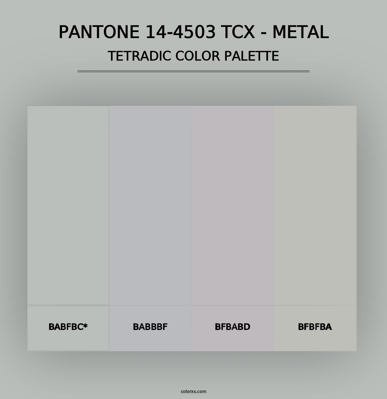 PANTONE 14-4503 TCX - Metal - Tetradic Color Palette