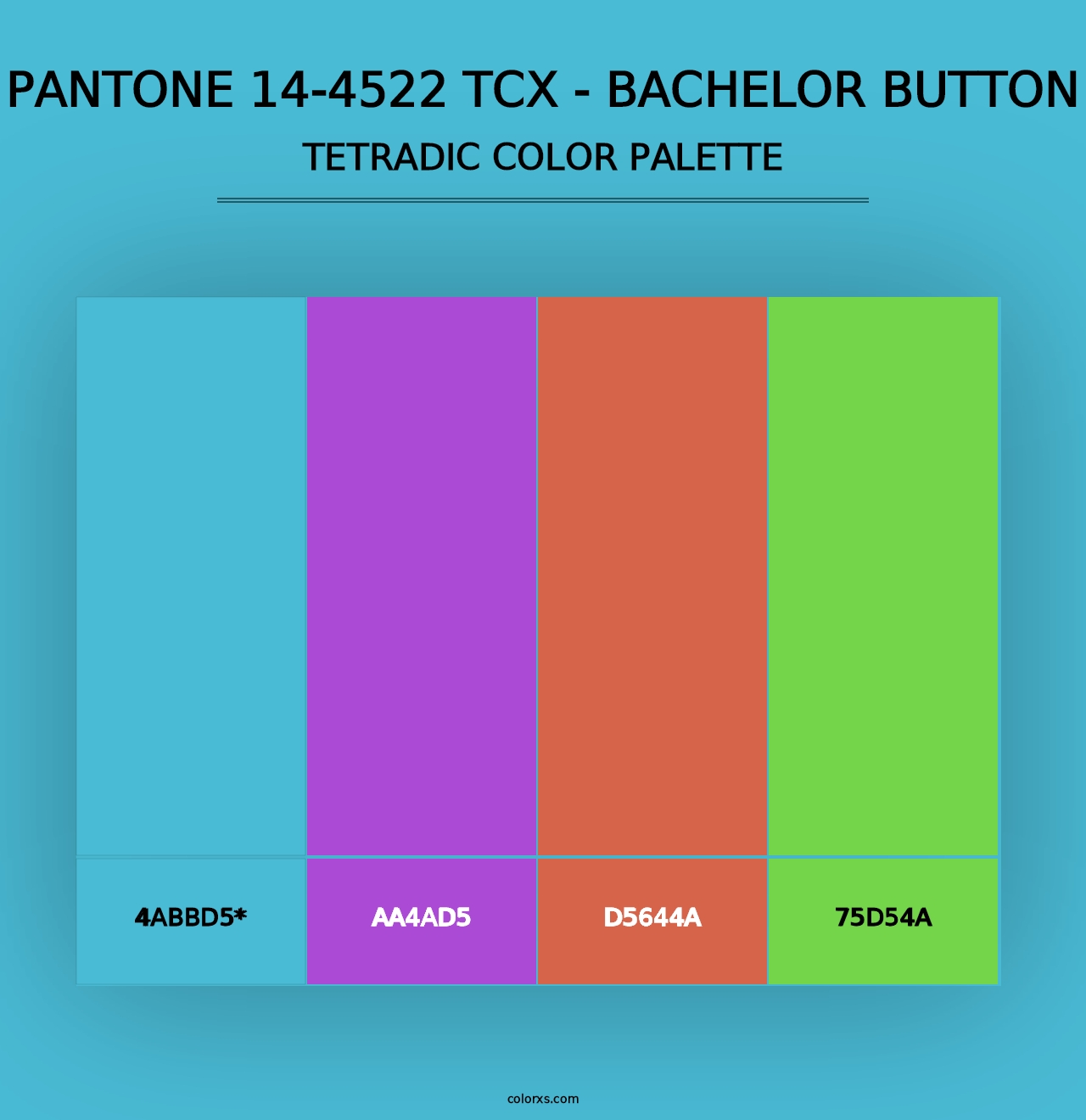 PANTONE 14-4522 TCX - Bachelor Button - Tetradic Color Palette