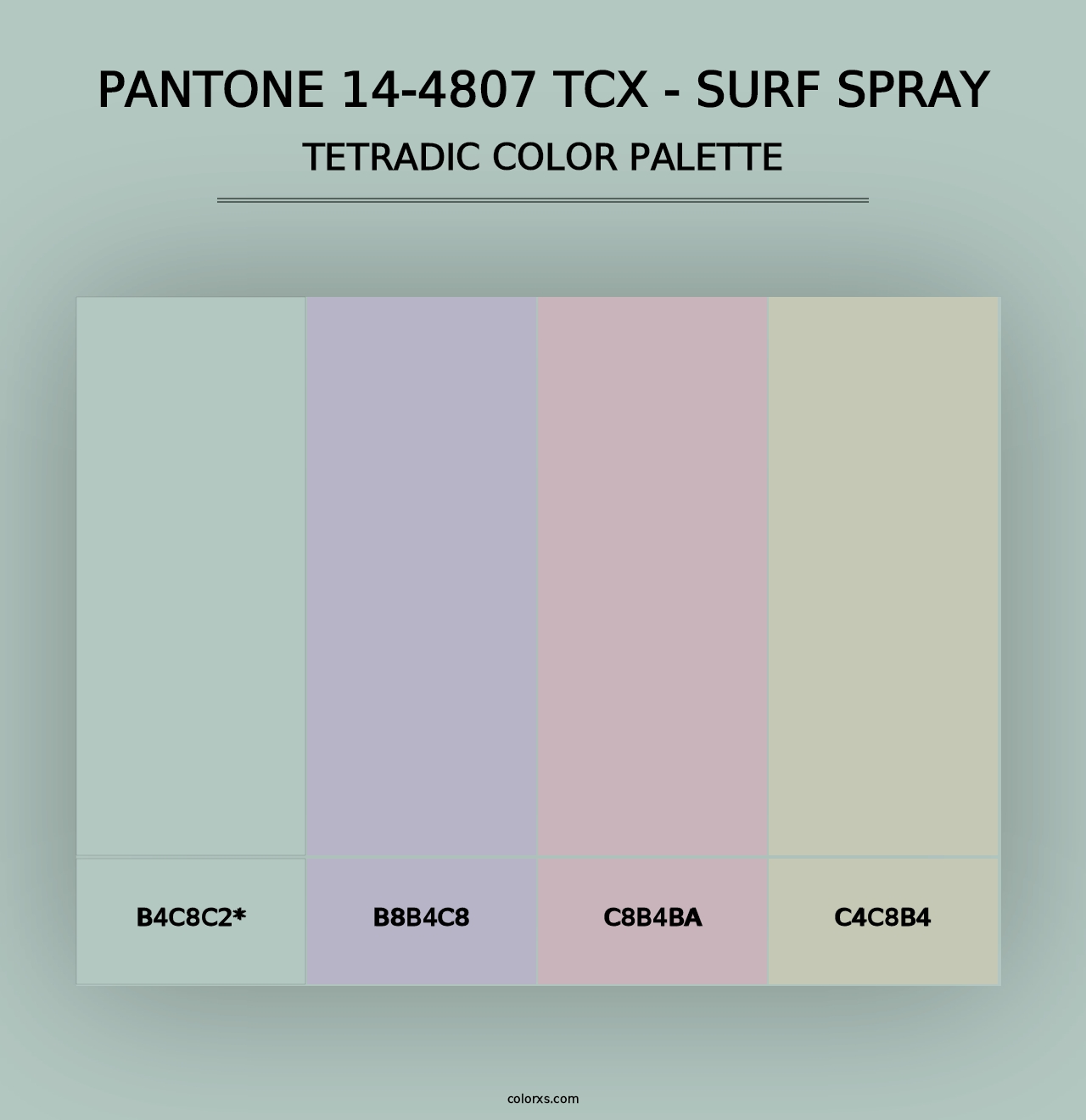 PANTONE 14-4807 TCX - Surf Spray - Tetradic Color Palette