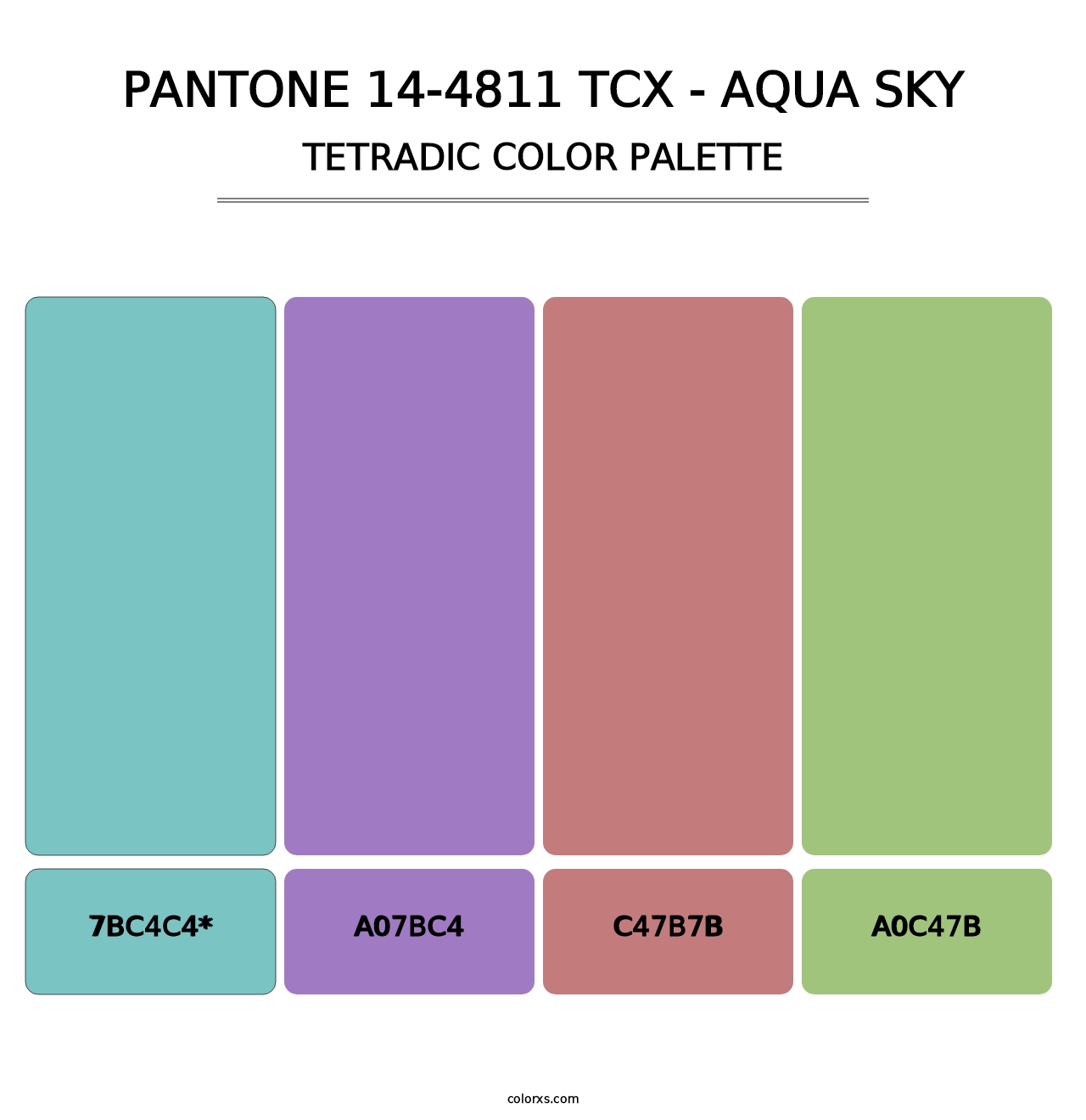 PANTONE 14-4811 TCX - Aqua Sky - Tetradic Color Palette