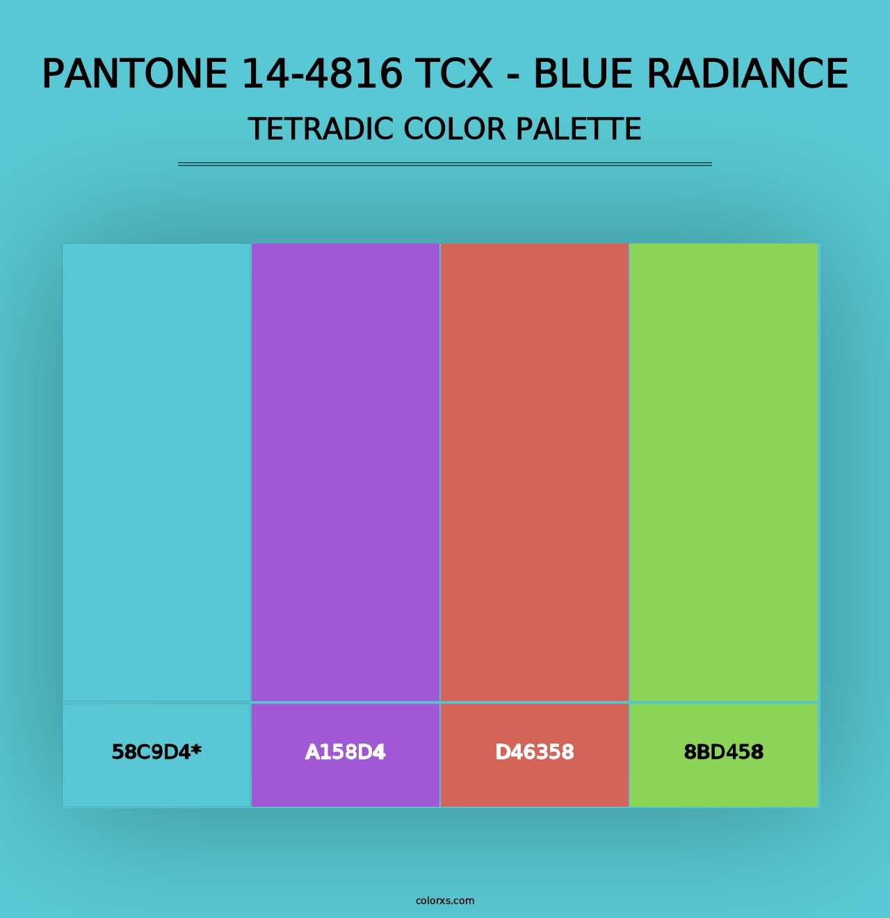 PANTONE 14-4816 TCX - Blue Radiance - Tetradic Color Palette