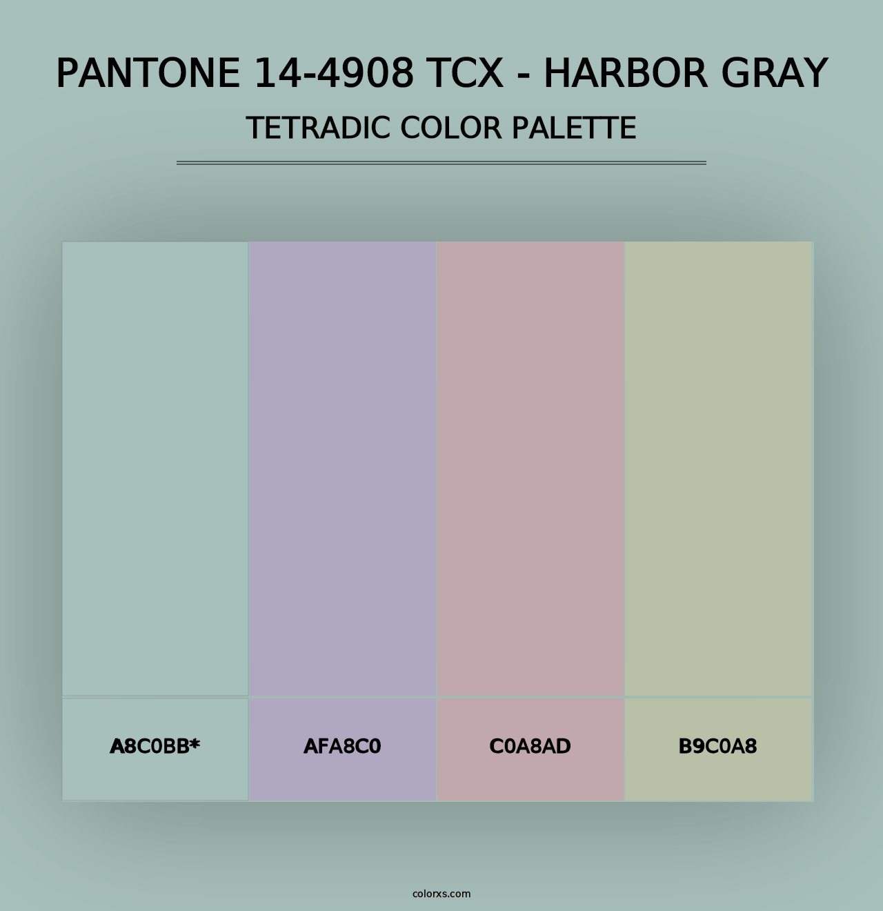 PANTONE 14-4908 TCX - Harbor Gray - Tetradic Color Palette