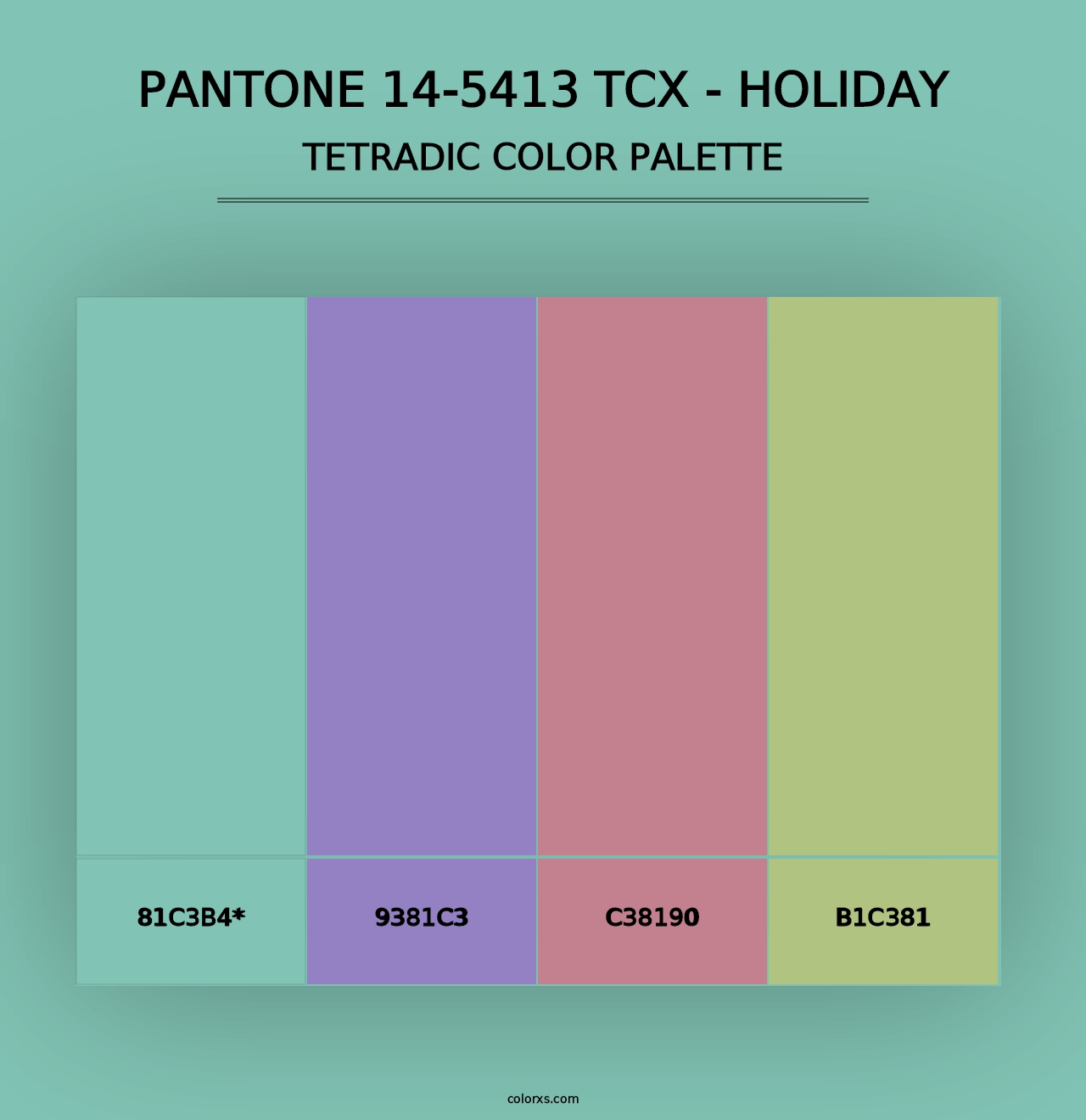 PANTONE 14-5413 TCX - Holiday - Tetradic Color Palette