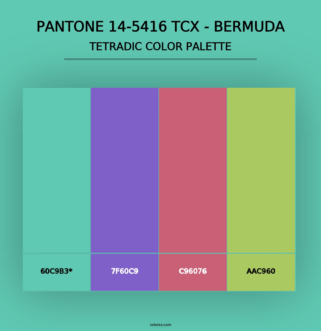 PANTONE 14-5416 TCX - Bermuda - Tetradic Color Palette