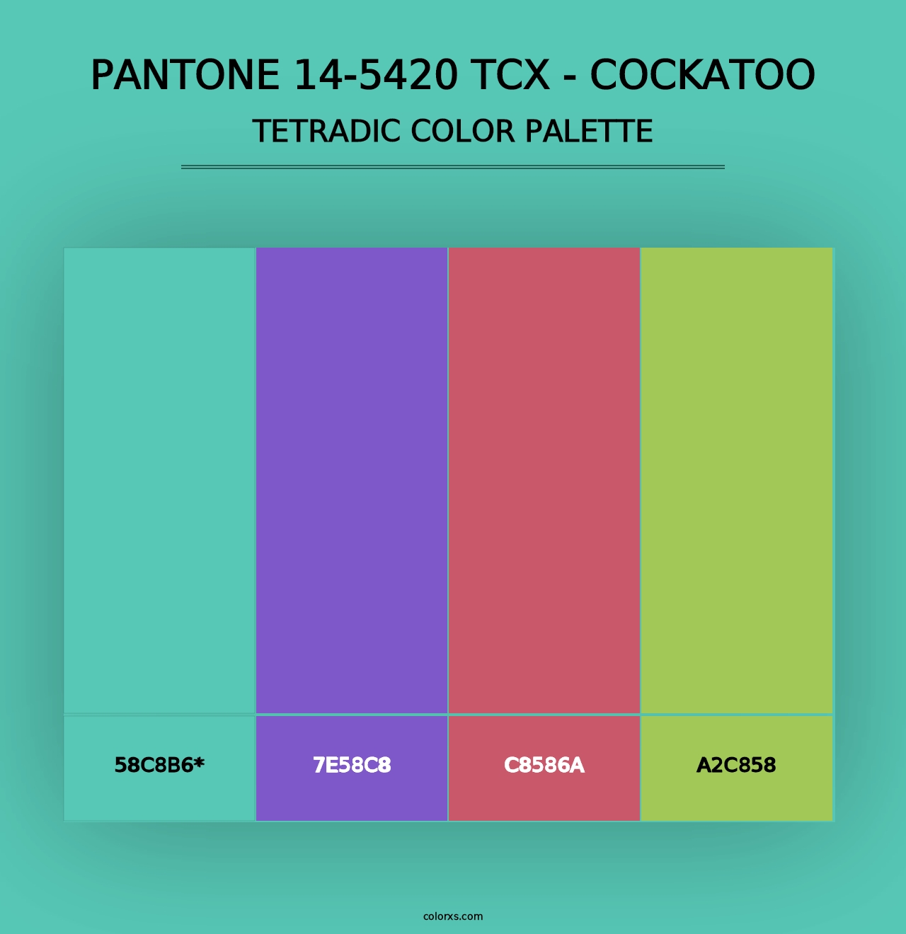 PANTONE 14-5420 TCX - Cockatoo - Tetradic Color Palette