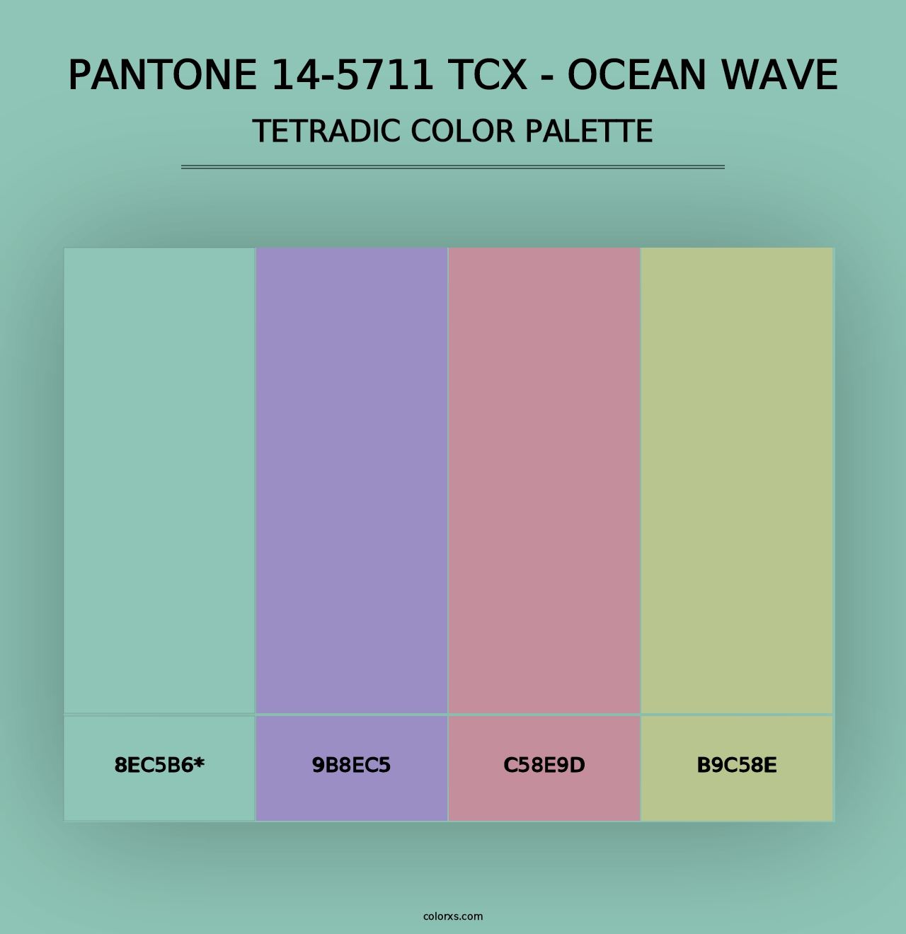 PANTONE 14-5711 TCX - Ocean Wave - Tetradic Color Palette