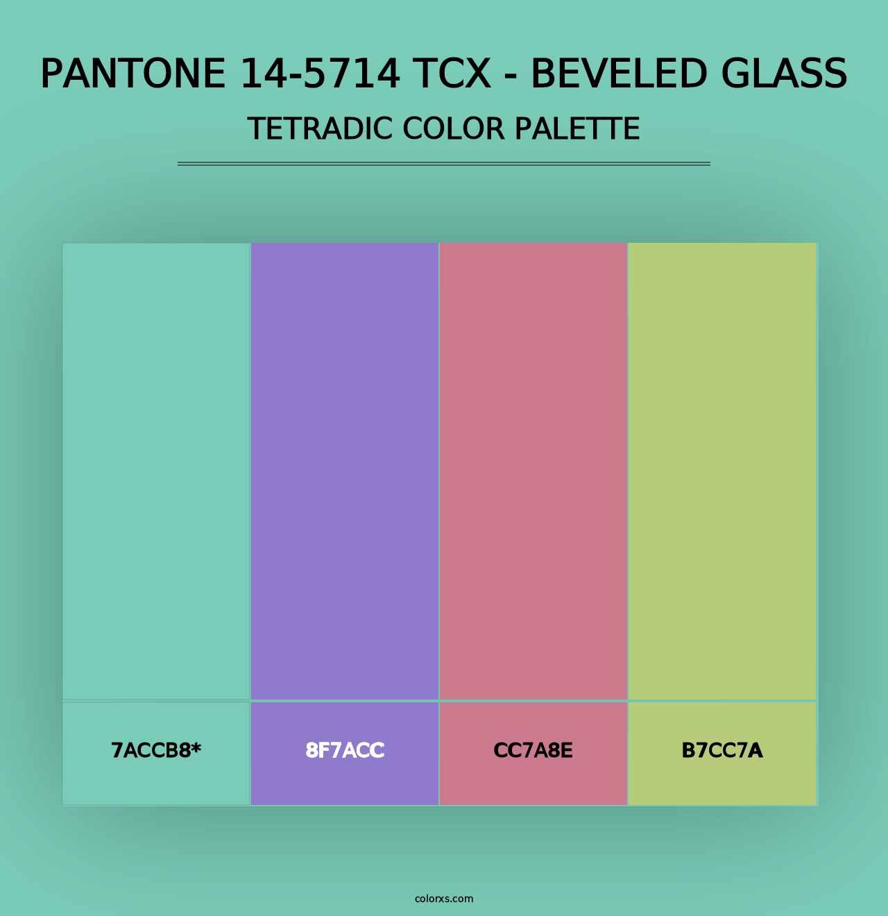 PANTONE 14-5714 TCX - Beveled Glass - Tetradic Color Palette