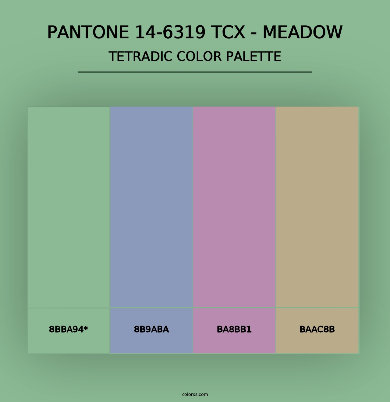 PANTONE 14-6319 TCX - Meadow - Tetradic Color Palette