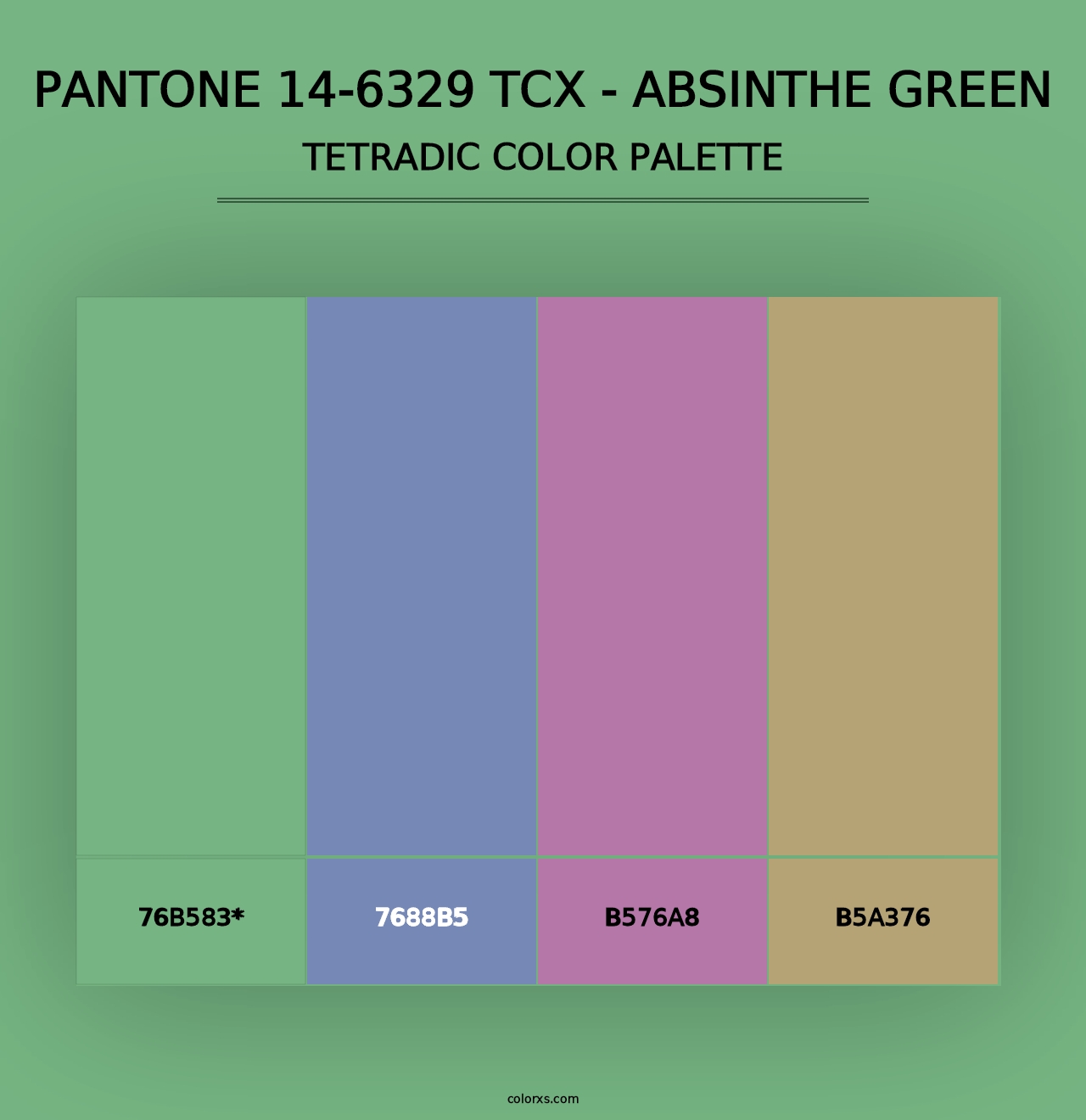 PANTONE 14-6329 TCX - Absinthe Green - Tetradic Color Palette