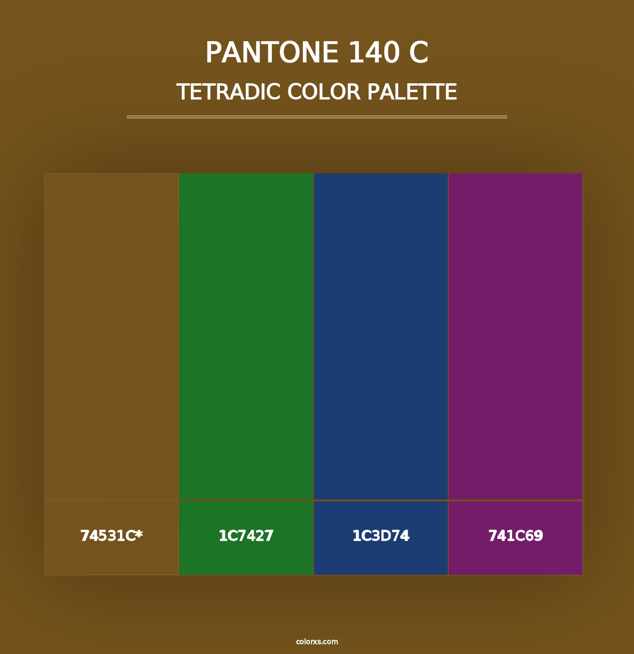 PANTONE 140 C - Tetradic Color Palette