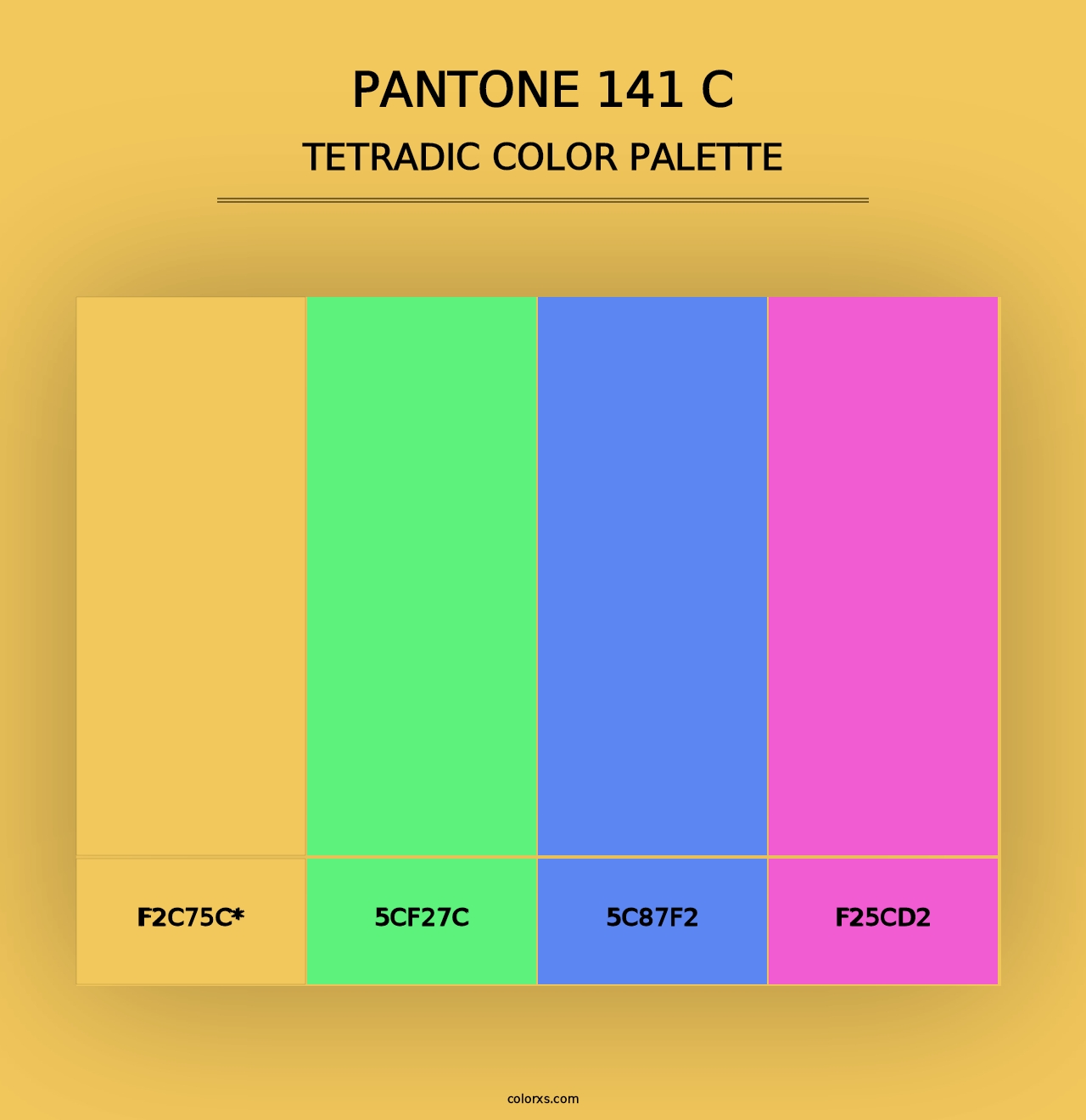 PANTONE 141 C - Tetradic Color Palette