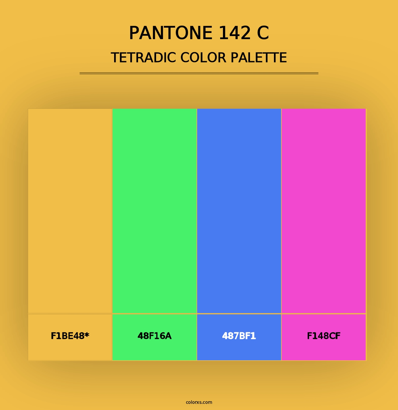 PANTONE 142 C - Tetradic Color Palette