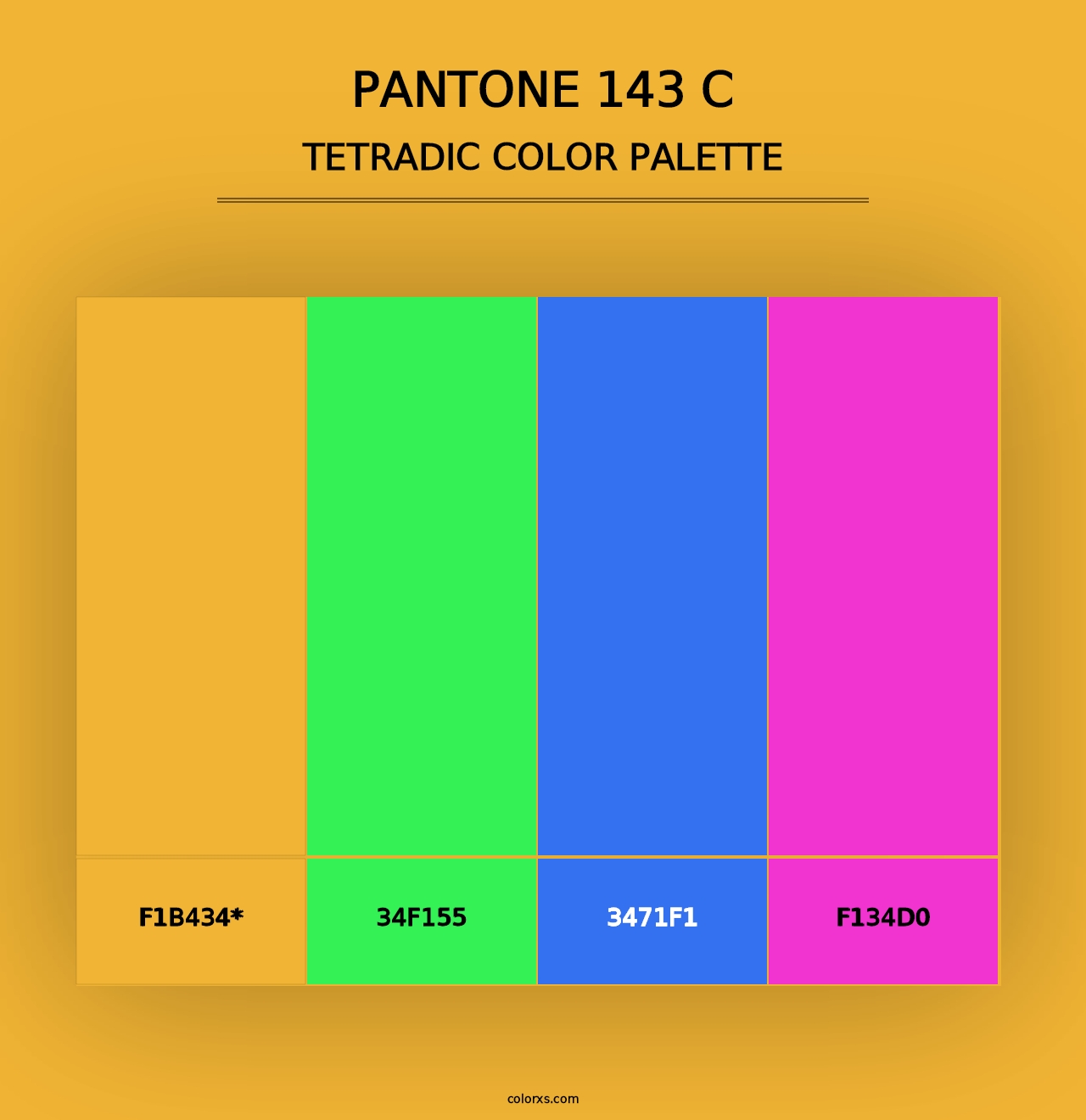 PANTONE 143 C - Tetradic Color Palette