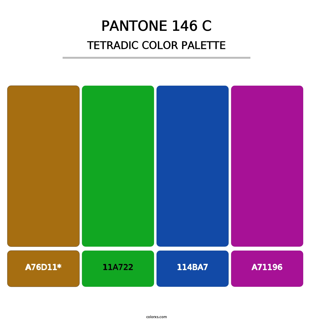 PANTONE 146 C - Tetradic Color Palette