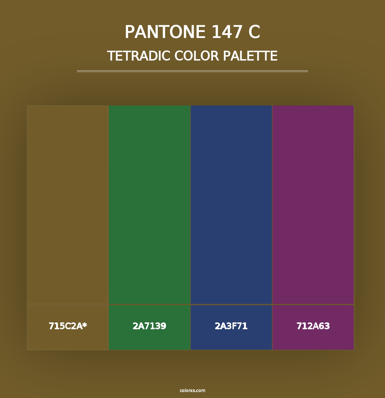 PANTONE 147 C - Tetradic Color Palette