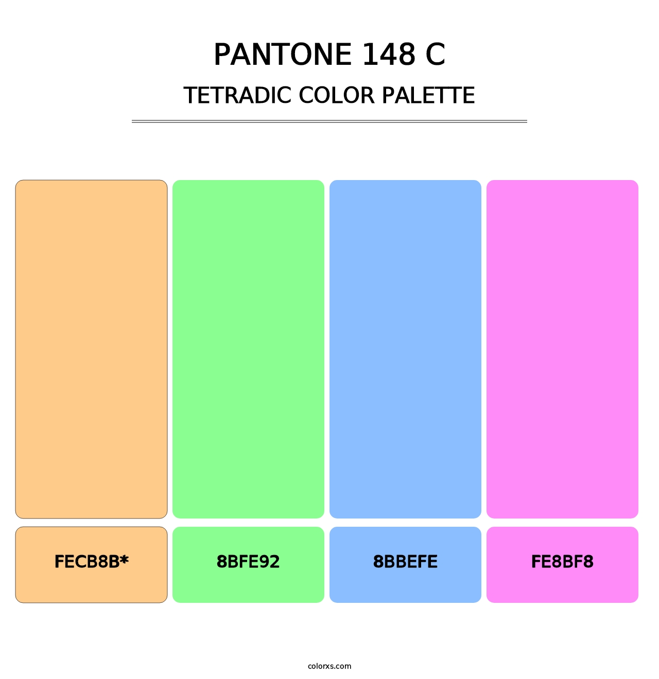 PANTONE 148 C - Tetradic Color Palette