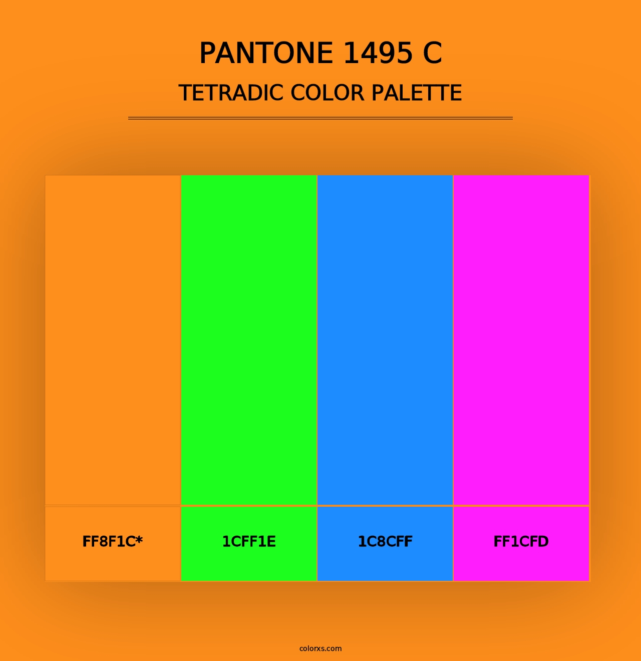 PANTONE 1495 C - Tetradic Color Palette