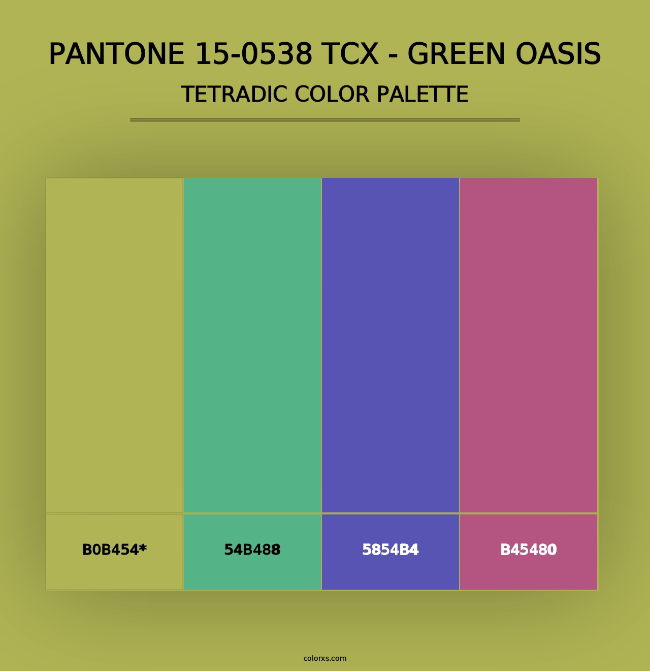 PANTONE 15-0538 TCX - Green Oasis - Tetradic Color Palette