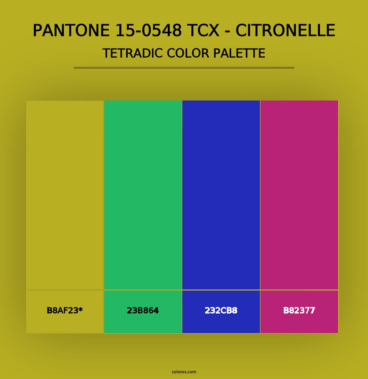 PANTONE 15-0548 TCX - Citronelle - Tetradic Color Palette