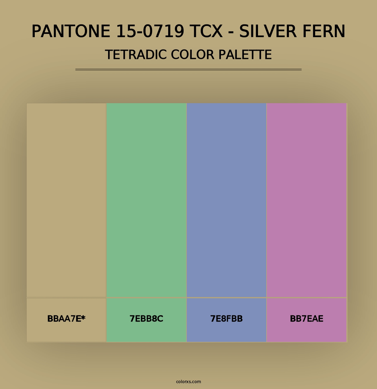 PANTONE 15-0719 TCX - Silver Fern - Tetradic Color Palette