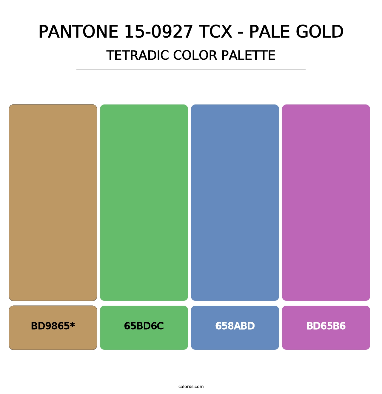 PANTONE 15-0927 TCX - Pale Gold - Tetradic Color Palette