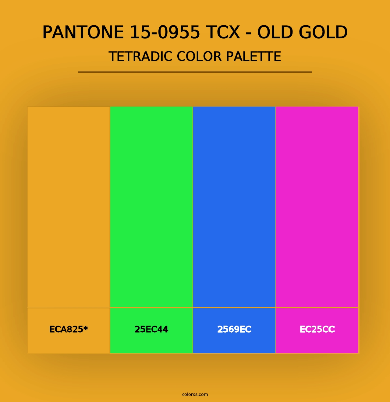 PANTONE 15-0955 TCX - Old Gold - Tetradic Color Palette