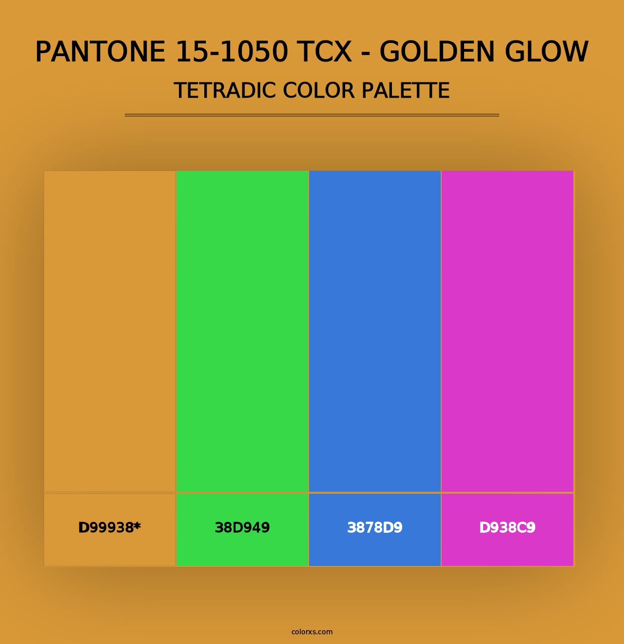 PANTONE 15-1050 TCX - Golden Glow - Tetradic Color Palette