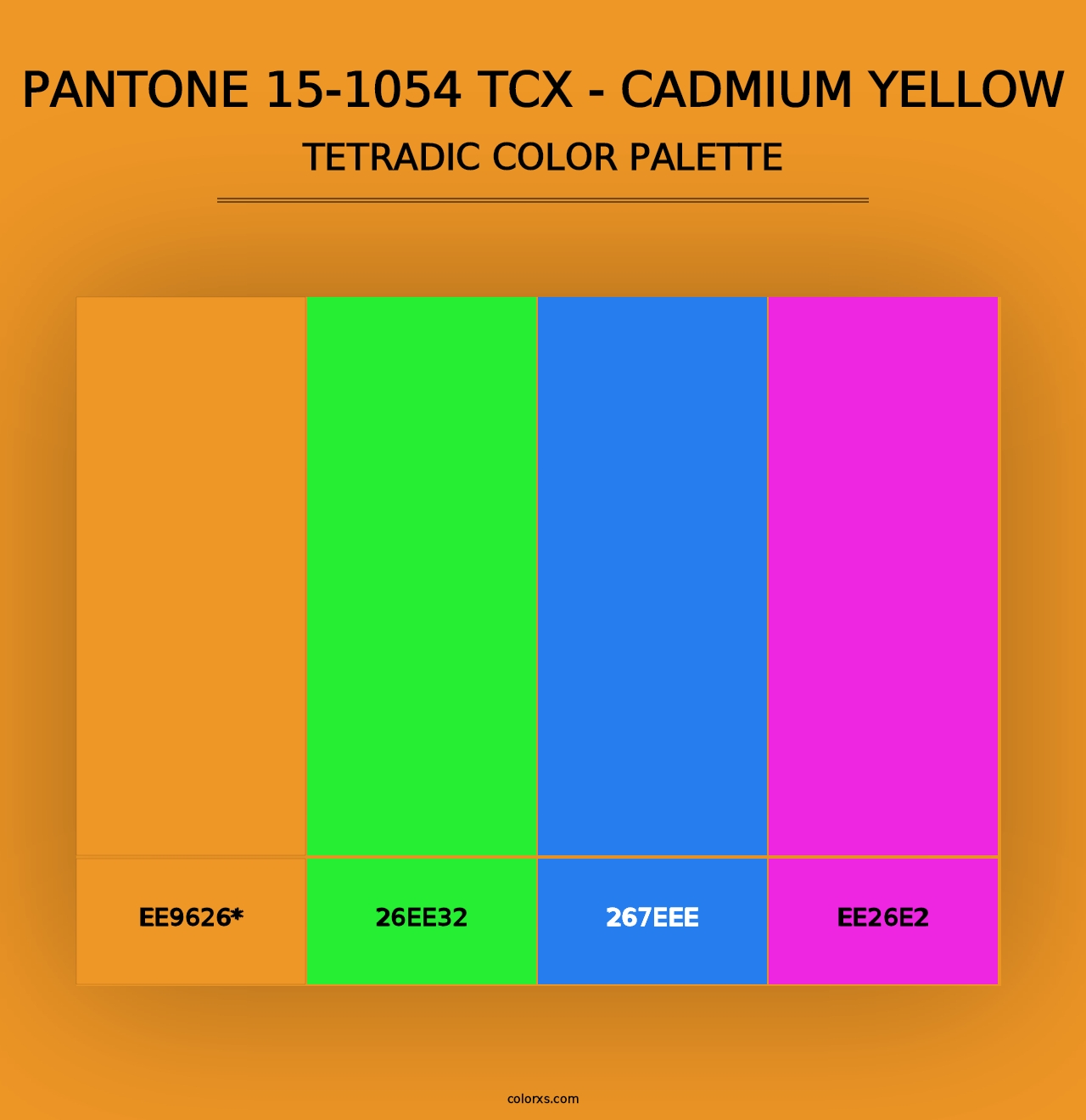 PANTONE 15-1054 TCX - Cadmium Yellow - Tetradic Color Palette