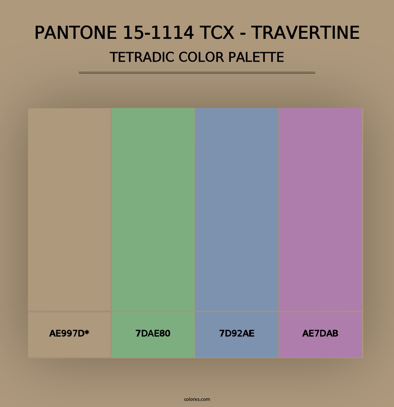 PANTONE 15-1114 TCX - Travertine - Tetradic Color Palette