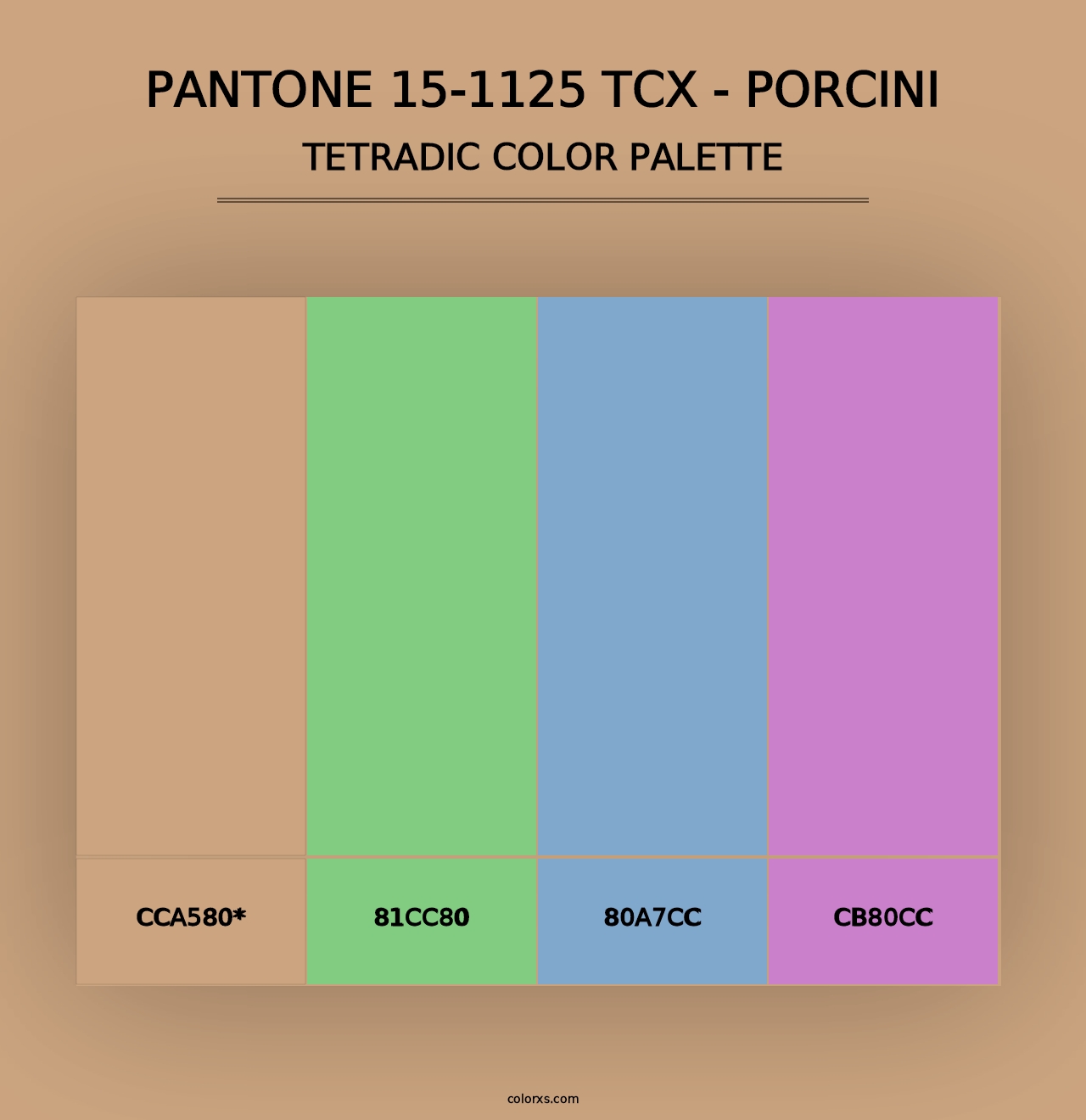 PANTONE 15-1125 TCX - Porcini - Tetradic Color Palette