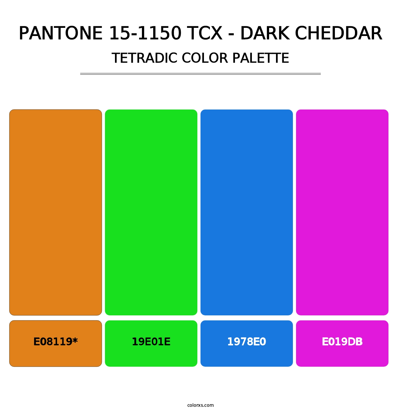 PANTONE 15-1150 TCX - Dark Cheddar - Tetradic Color Palette