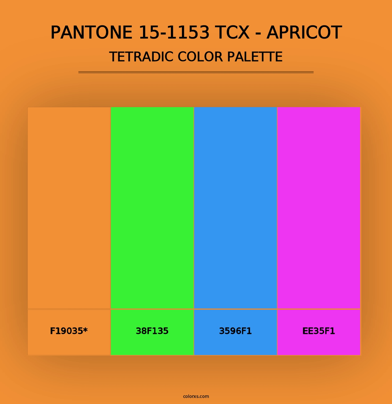 PANTONE 15-1153 TCX - Apricot - Tetradic Color Palette