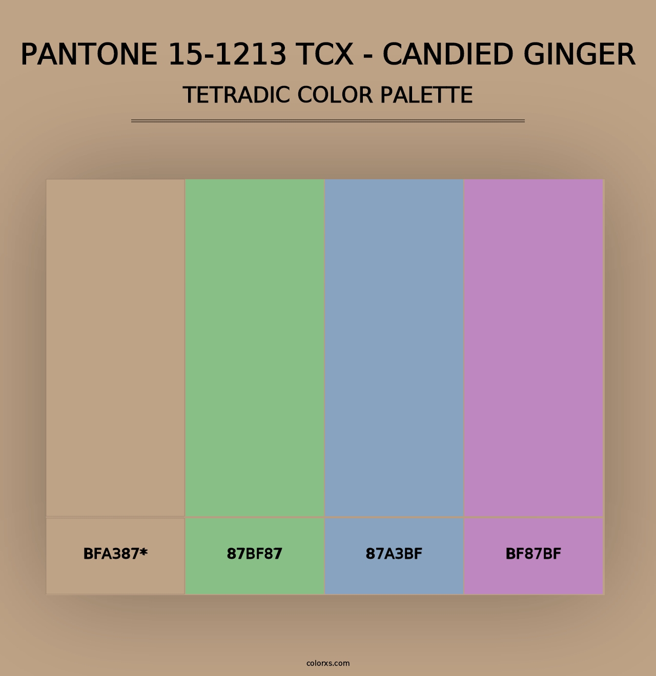 PANTONE 15-1213 TCX - Candied Ginger - Tetradic Color Palette