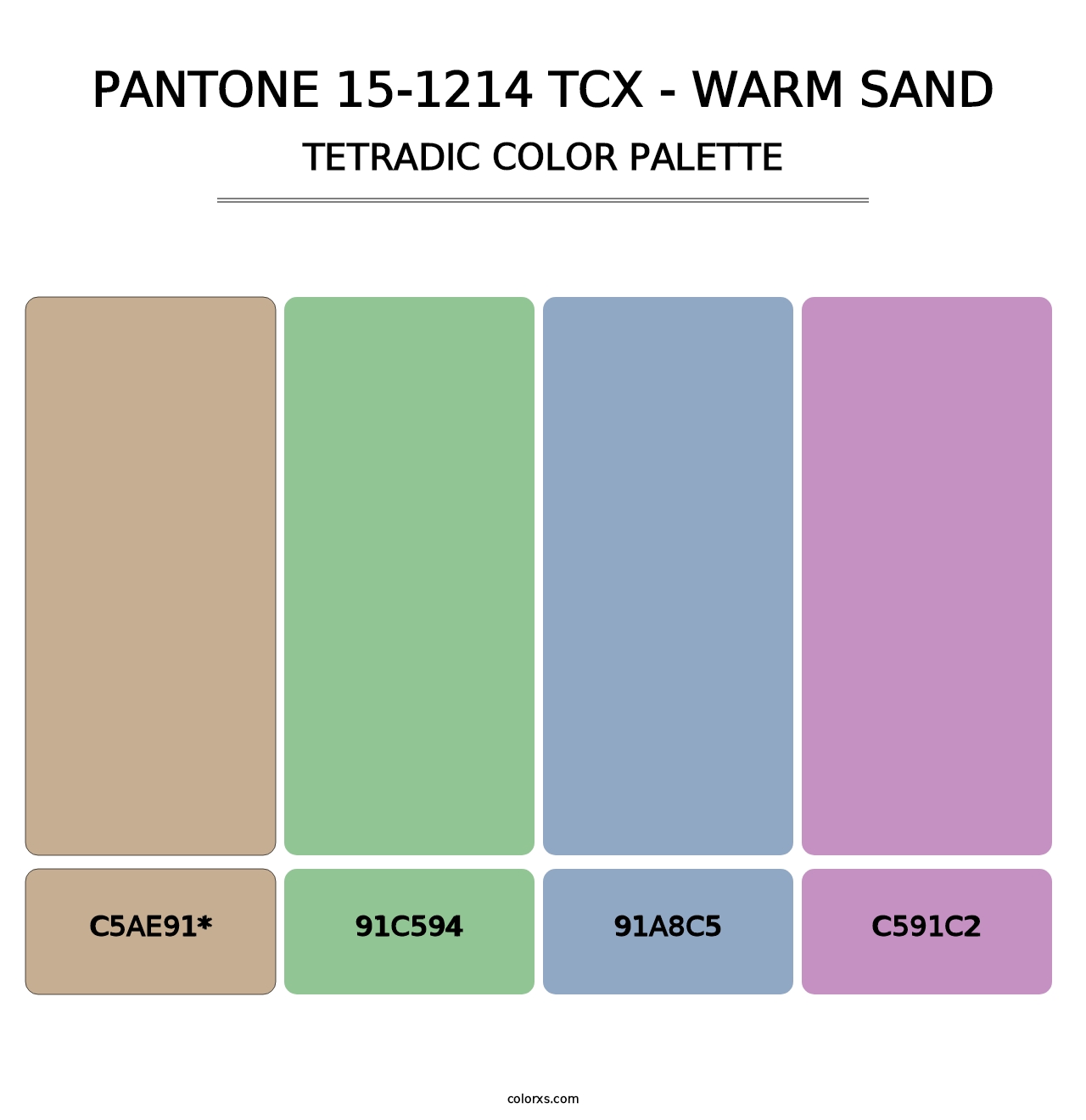 PANTONE 15-1214 TCX - Warm Sand - Tetradic Color Palette