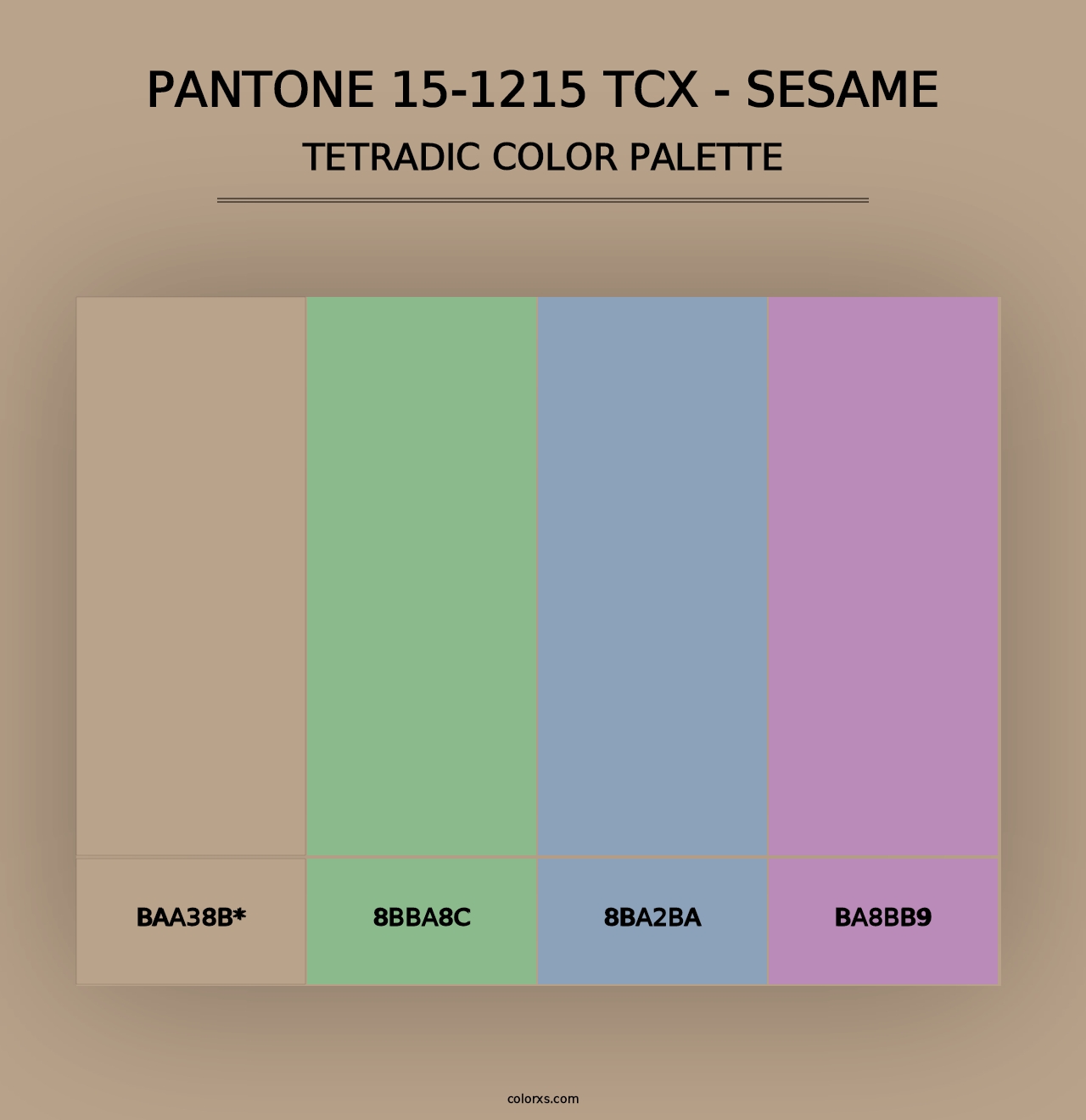 PANTONE 15-1215 TCX - Sesame - Tetradic Color Palette