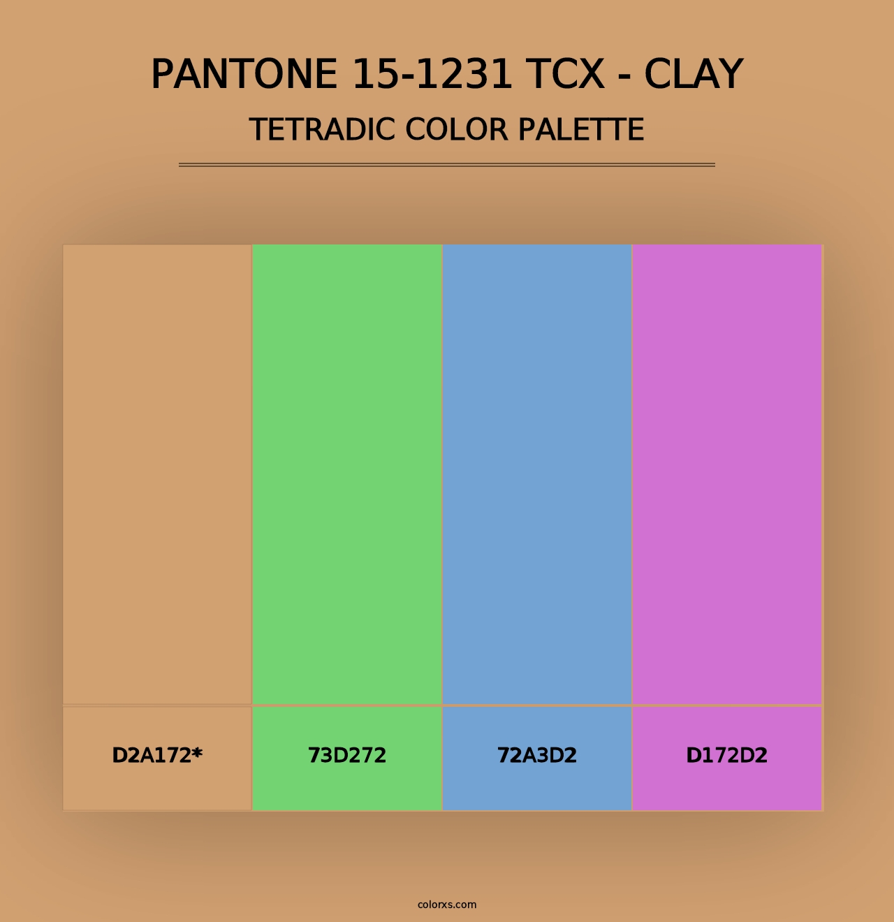 PANTONE 15-1231 TCX - Clay - Tetradic Color Palette