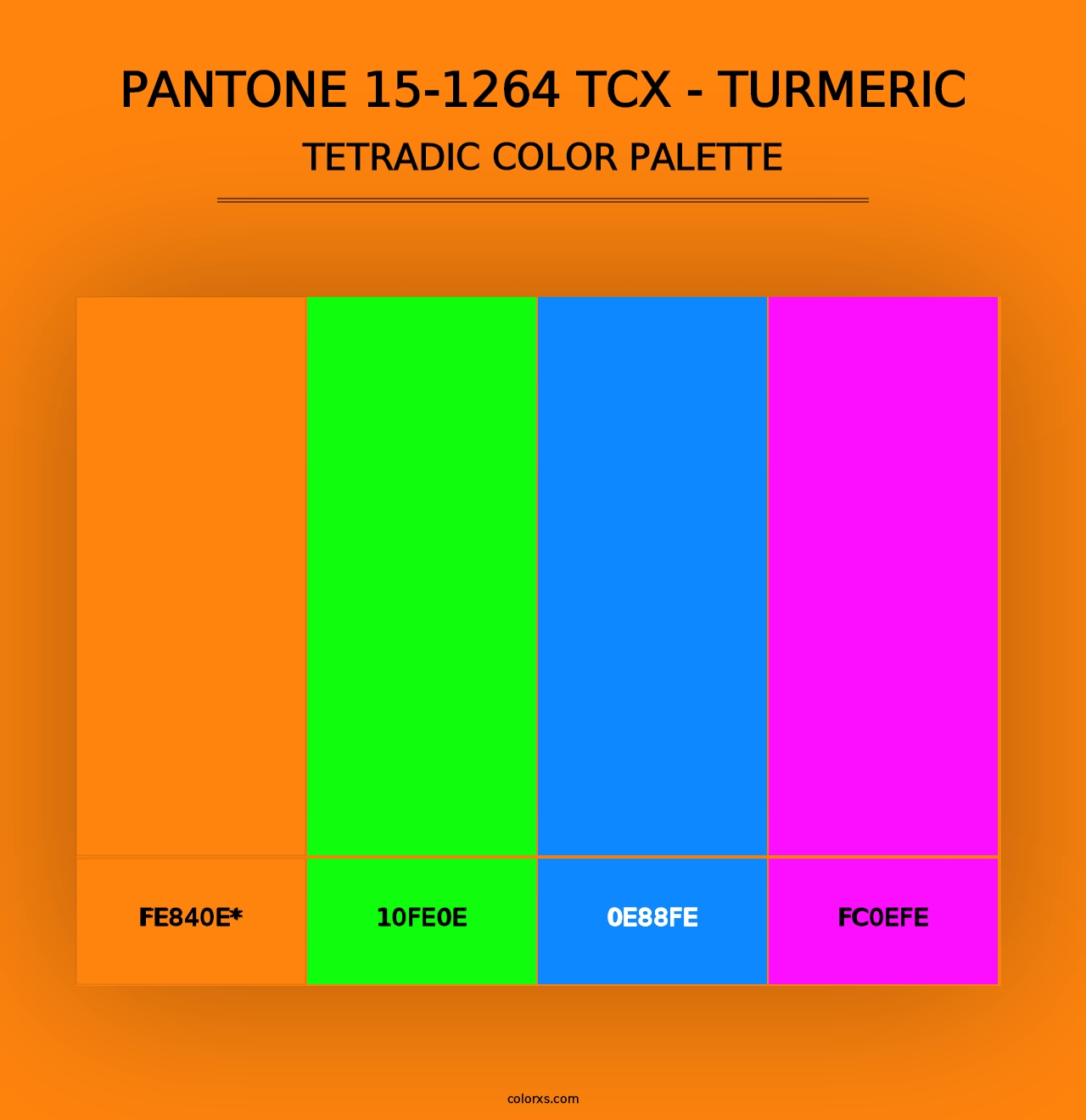 PANTONE 15-1264 TCX - Turmeric - Tetradic Color Palette