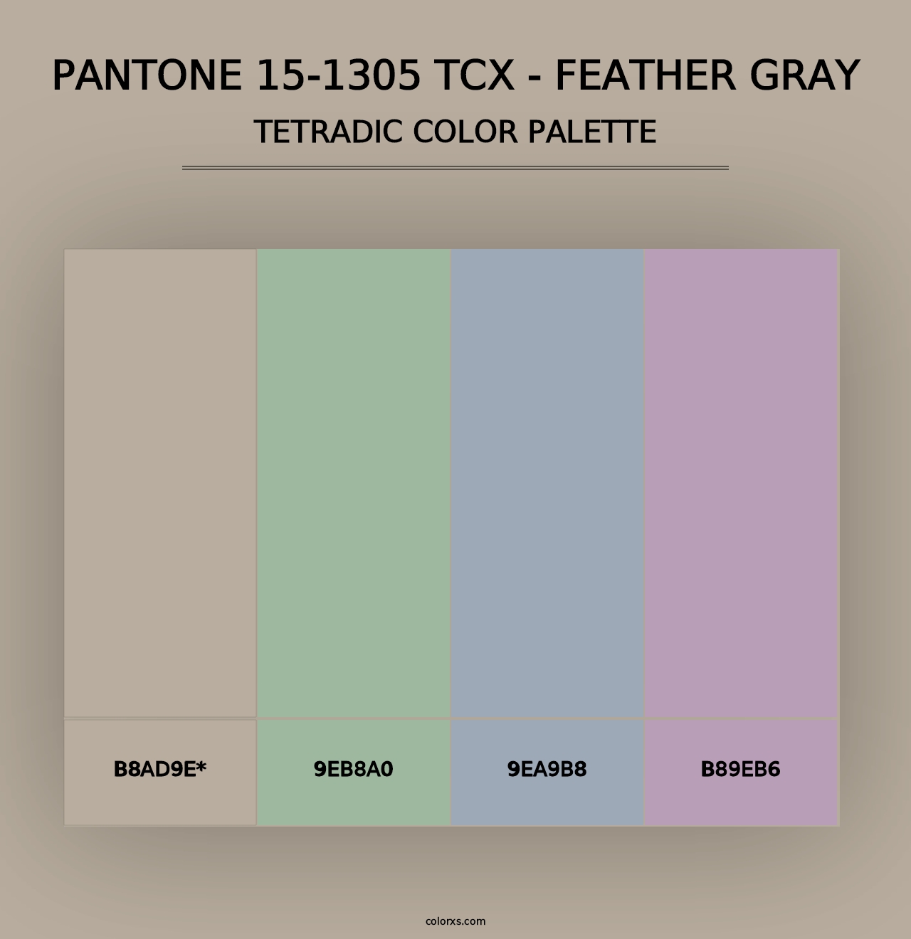 PANTONE 15-1305 TCX - Feather Gray - Tetradic Color Palette