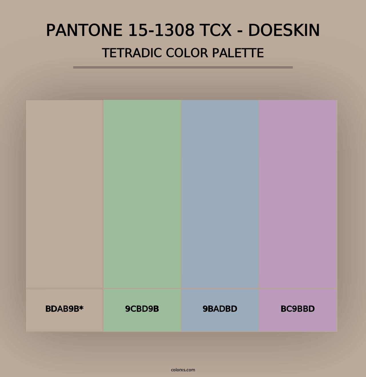 PANTONE 15-1308 TCX - Doeskin - Tetradic Color Palette