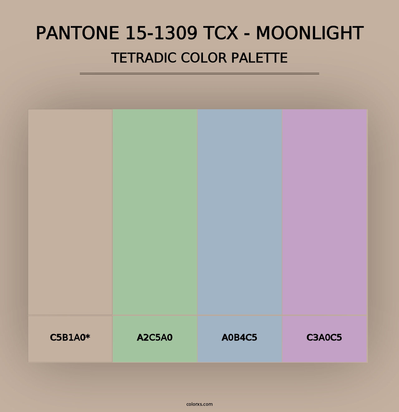 PANTONE 15-1309 TCX - Moonlight - Tetradic Color Palette