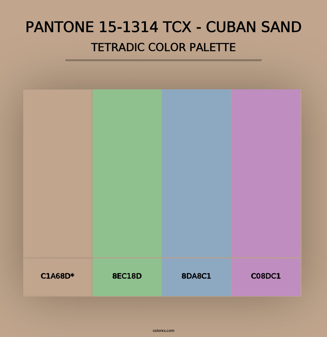 PANTONE 15-1314 TCX - Cuban Sand - Tetradic Color Palette