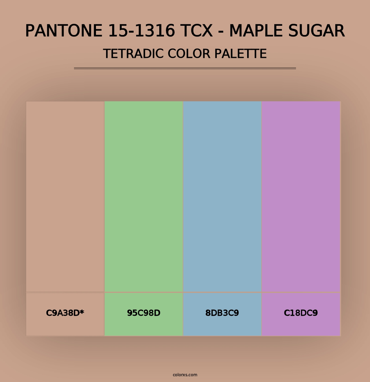 PANTONE 15-1316 TCX - Maple Sugar - Tetradic Color Palette